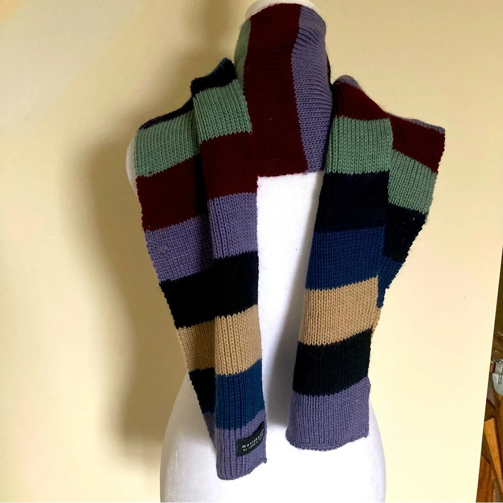 Metropolitan by Lord & Taylor Striped Scarf 100% Icelandic Wool